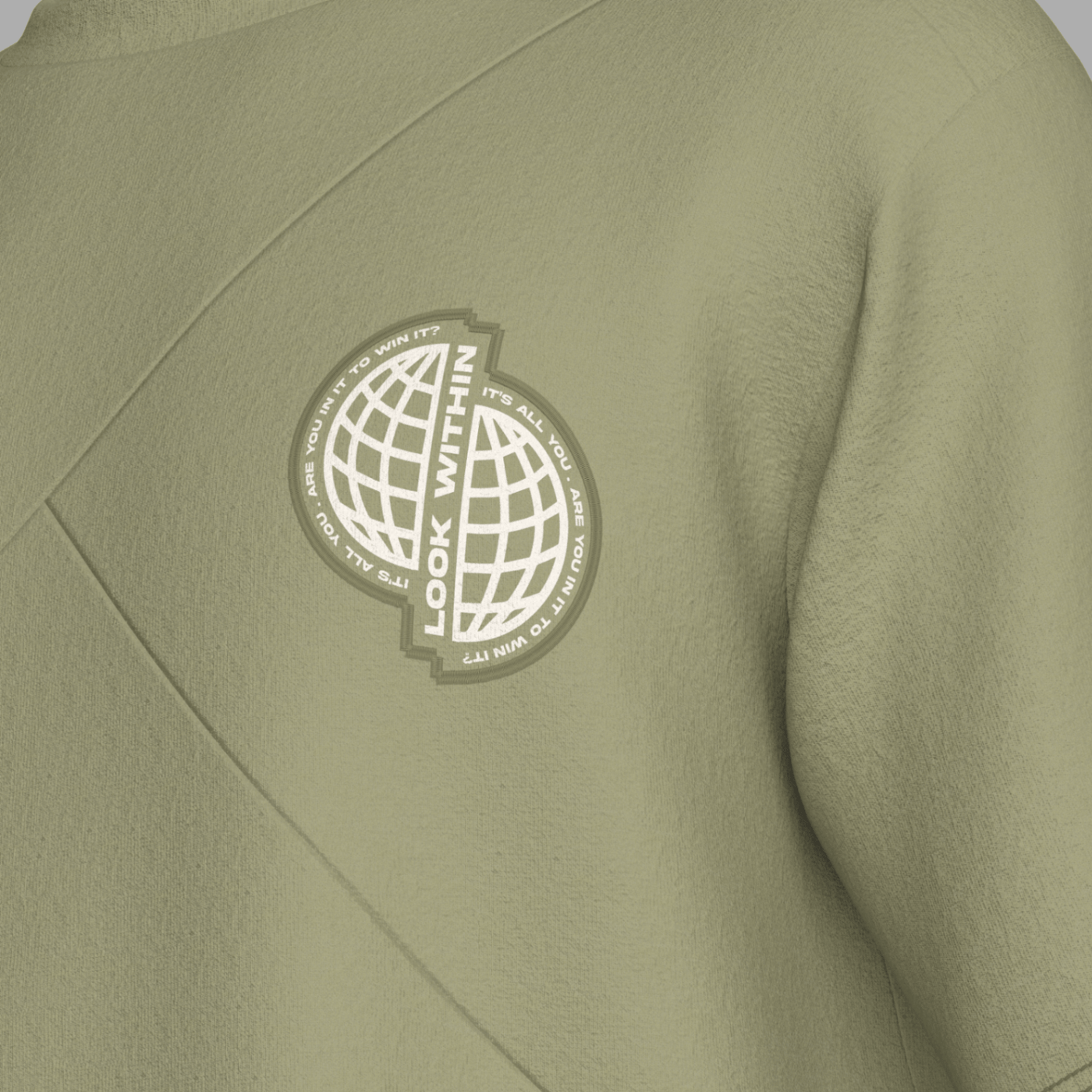 Green sweatshirt with a logo on the chest zoda.sg