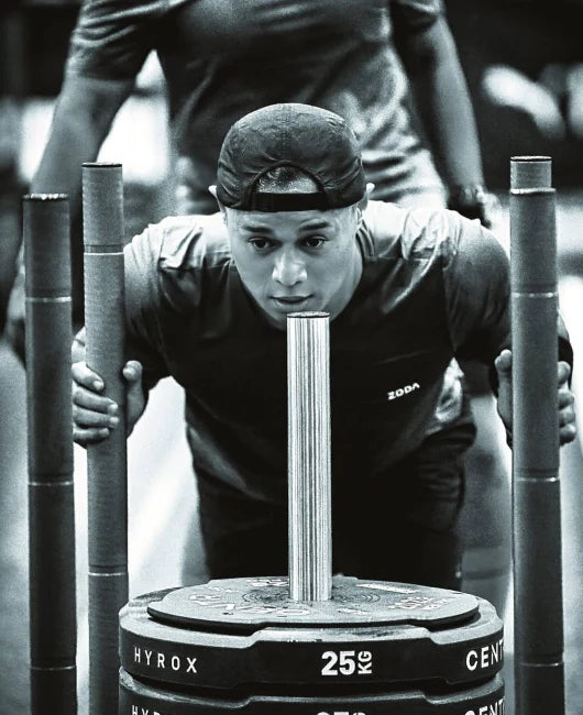 ZODA athlete pushing a training sled